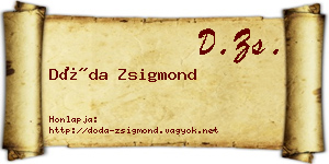 Dóda Zsigmond névjegykártya